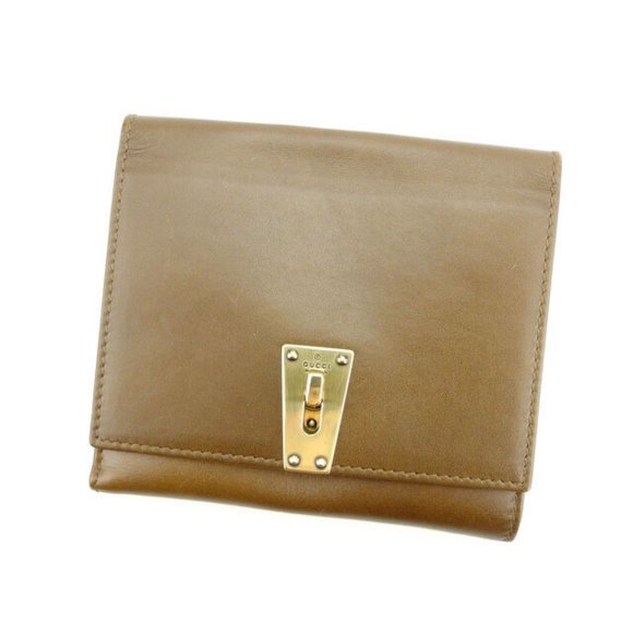 Auth Gucci Wallet Purse Folding wallet Brown Gold Woman - Picture 1 of 6